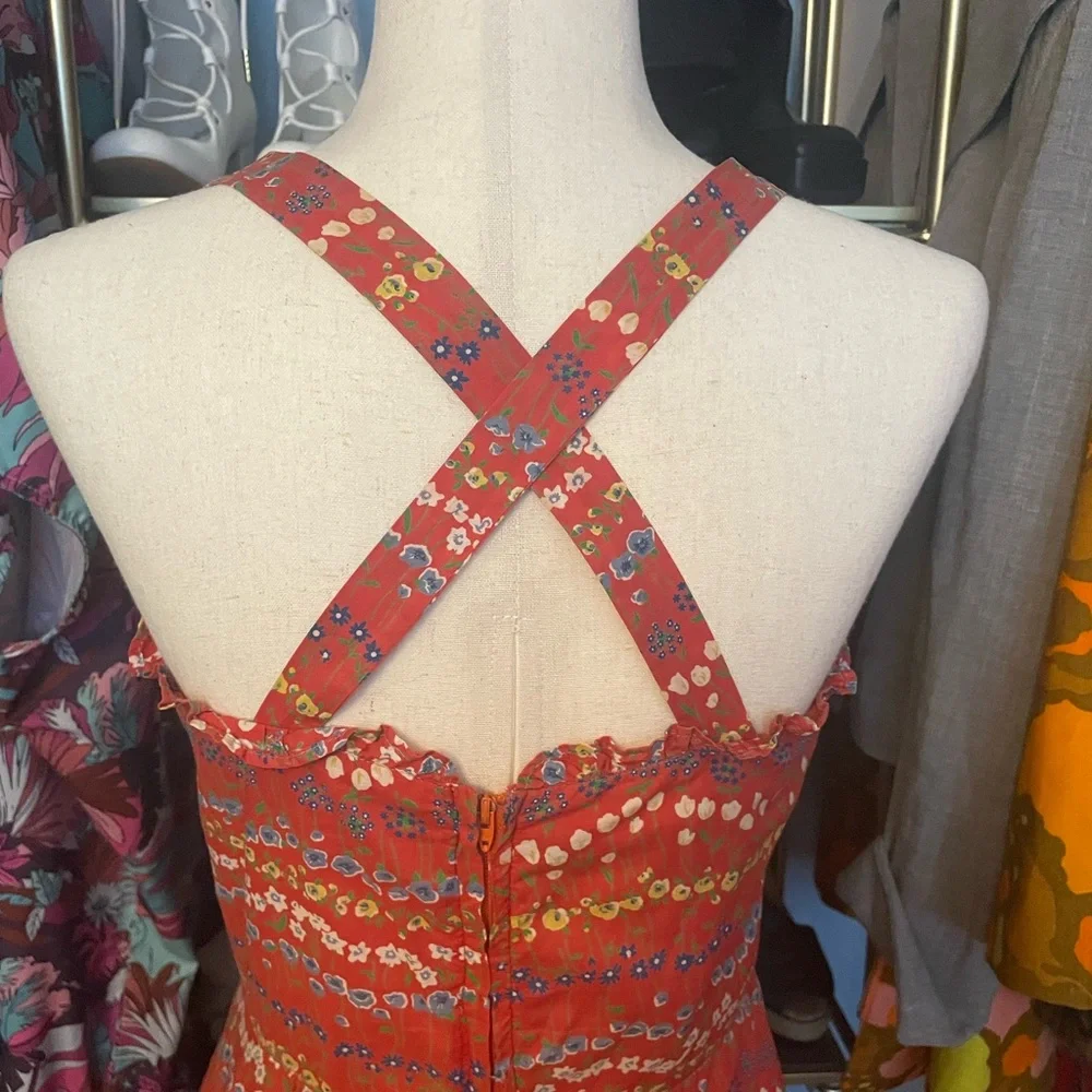 Vintage 1970s Does 1940s Floral Dress - Size Medium - Picture 8 of 11